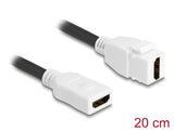 Delock Keystone Modul Kabel HDMI Buchse zu Buchse 8K 60 Hz 20 cm weiß