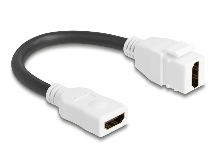 Delock Keystone Modul Kabel HDMI Buchse zu Buchse 8K 60 Hz 20 cm weiß