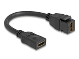 Delock Keystone Modul Kabel HDMI Buchse zu Buchse 8K 60 Hz 20 cm schwarz