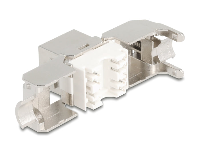 Delock Keystone Modul RJ45 Buchse zu LSA Cat.8.1 STP mit Metall Latch werkzeugfrei