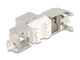 Delock Keystone Modul RJ45 Buchse zu LSA Cat.8.1 STP mit Metall Latch werkzeugfrei