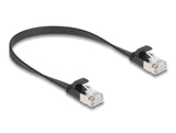 Delock RJ45 Flachband Patchkabel Stecker zu Stecker Cat.6A U/FTP 0,25 m schwarz