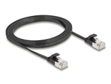 Delock RJ45 Flachband Patchkabel Stecker zu Stecker Cat.6A U/FTP 1,5 m schwarz