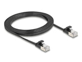 Delock RJ45 Flachband Patchkabel Stecker zu Stecker Cat.6A U/FTP 2 m schwarz