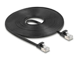 Delock RJ45 Flachband Patchkabel Stecker zu Stecker Cat.6A U/FTP 7,5 m schwarz