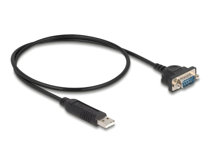 Delock USB RS-232 Adapter USB 2.0 zu D-Sub 9 Stecker mit Muttern kompaktem seriellen Steckergehäuse 50 cm