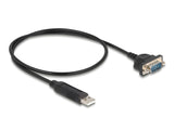 Delock USB RS-232 Adapter USB 2.0 zu D-Sub 9 Stecker mit Muttern kompaktem seriellen Steckergehäuse 50 cm