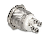 Delock Drucktaster zum Einbau 19 mm 4 x Schraubklemme LED tastend grün