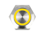 Delock Drucktaster zum Einbau 19 mm 4 x Schraubklemme LED tastend gelb