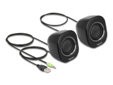 Delock Mini Stereo PC Lautsprecher mit 3,5 mm Klinkenstecker und USB Stromversorgung