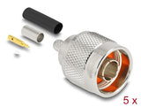 Delock N Stecker zum Crimpen LMR 200 mit passendem Schrumpfschlauch - 5 Stück