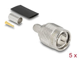 Delock TNC Stecker zum Crimpen RG-59 mit passendem Schrumpfschlauch - 5 Stück