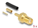 Delock SMA Buchse zum Crimpen RG-174 / RG-316 mit passendem Schrumpfschlauch - 5 Stück
