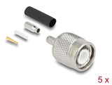 Delock TNC Stecker zum Crimpen RG-174 / RG-316 mit passendem Schrumpfschlauch - 5 Stück