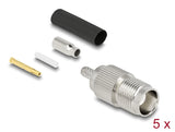 Delock TNC Buchse zum Crimpen RG-174 / RG-316 mit passendem Schrumpfschlauch - 5 Stück
