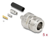 Delock N Buchse zum Crimpen RG-174 / RG-316 mit passendem Schrumpfschlauch - 5 Stück