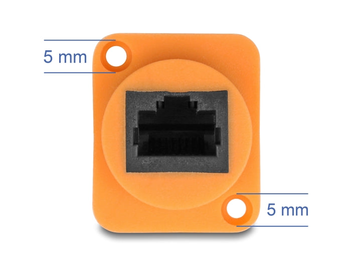 Delock D-Typ RJ45 Kabel Stecker zu Buchse Cat.5e UTP orange / schwarz 30 cm