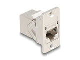 Delock Panel Mount RJ45 Kupplung Buchse zu Buchse Cat.6A Metall konisch