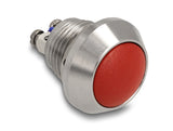 Delock Drucktaster zum Einbau 12 mm 2 x Schraubklemme tastend rot