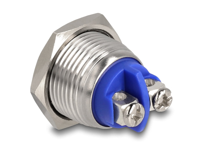 Delock Drucktaster zum Einbau 16 mm 2 x Schraubklemme Taster tastend flach