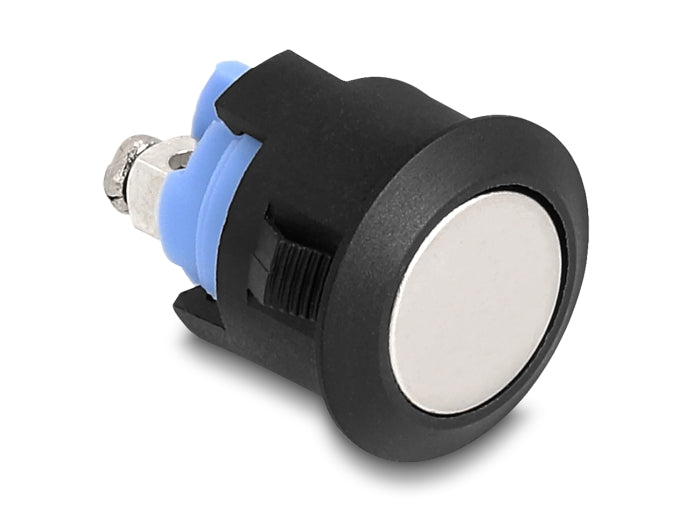 Delock Drucktaster zum Einbau 16 mm 2 x Schraubklemme Taster flach Kunststoff Snap in Montage