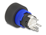 Delock Drucktaster zum Einbau 22 mm 5 x Lötanschluss Taster flach Kunststoff LED weiß