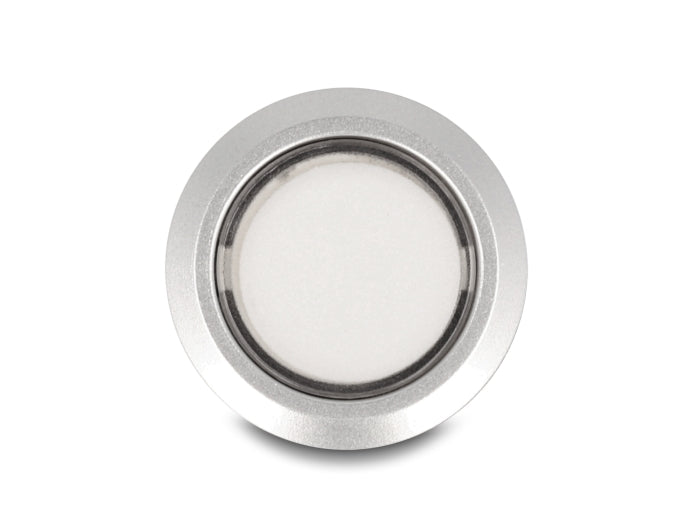 Delock Drucktaster zum Einbau 22 mm 5 x Lötanschluss Taster flach Kunststoff LED weiß