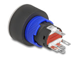 Delock Drucktaster zum Einbau 22 mm 5 x Lötanschluss Taster flach Plastik LED rot