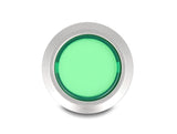Delock Drucktaster zum Einbau 22 mm 5 x Lötanschluss Taster flach Kunststoff LED grün