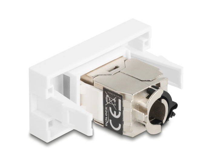 Delock Easy 45 Modul RJ45 Buchse zu LSA Cat.6A STP mit Verschlussclip und kabelbinderfrei
