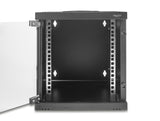 Delock 10″ Netzwerkschrank 6 HE mit Glastür zur Stand- oder Wandmontage, 240 mm Tiefe, Traglast 30 kg, 330 x 312 x 300 mm, schwarz