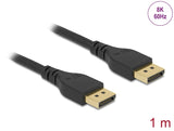 Delock DisplayPort Kabel 8K 60 Hz 1 m DP 8K zertifiziert ohne Einrastfunktion