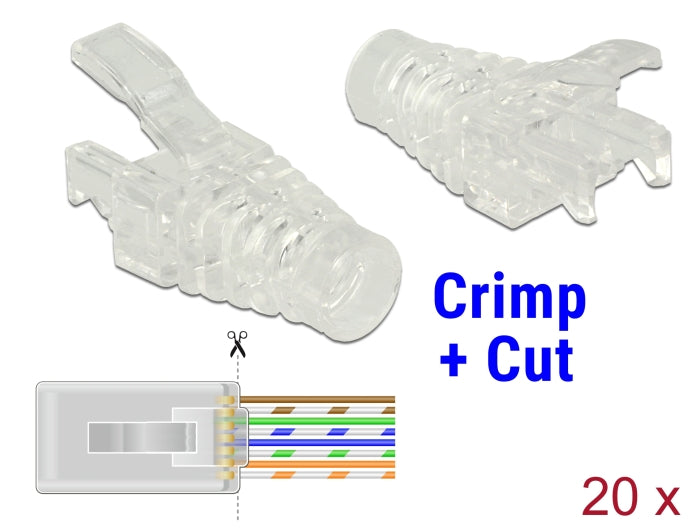 Delock Knickschutz für RJ45 Crimp+Cut Stecker 20 Stück