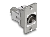 Delock Panel Mount BNC Buchse zu BNC Buchse 50 Ohm silber / weiß