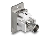 Delock Panel Mount BNC Buchse zu BNC Buchse 50 Ohm silber / weiß