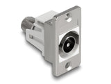 Delock Panel Mount IEC Stecker zu F Buchse silber / weiß
