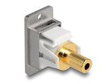Delock Panel Mount Klinkenbuchse 3,5 mm 3 Pin zu Klinkenbuchse 3,5 mm 3 Pin vergoldet silber / weiß