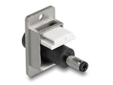 Delock Panel Mount DC 5,5 x 2,1 mm Buchse zu DC 5,5 x 2,5 mm Stecker silber / weiß / schwarz