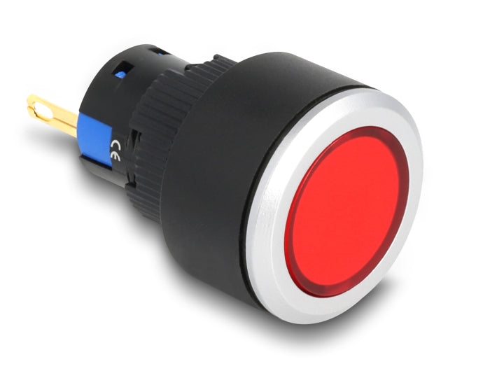 Delock 16 mm Kunststoff Signallampe rot / Lötversion
