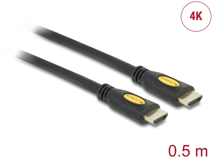 Delock Kabel High Speed HDMI mit Ethernet - HDMI-A Stecker > HDMI-A Stecker 4K 0,5 m