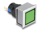 Delock 16 mm Kunststoff Signallampe grün / Lötversion / viereckig