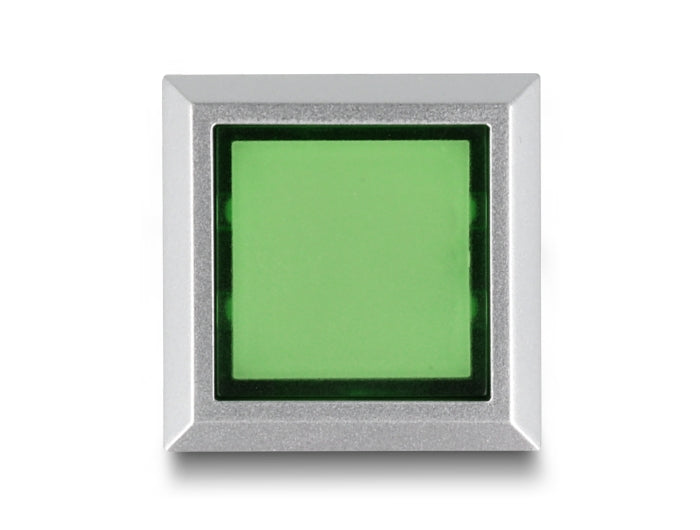 Delock 16 mm Kunststoff Signallampe grün / Lötversion / viereckig