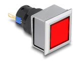 Delock 16 mm Kunststoff Signallampe rot / Lötversion / viereckig