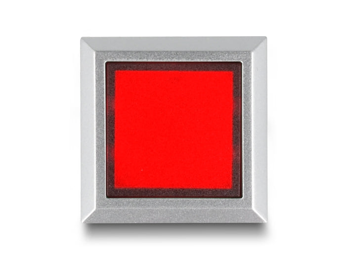 Delock 16 mm Kunststoff Signallampe rot / Lötversion / viereckig