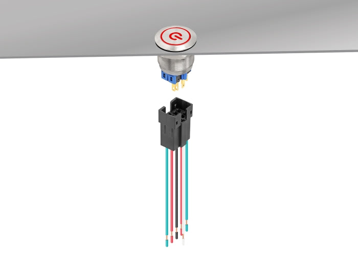 Delock Fassung für 25 mm 6 Pin Taster oder Schalter