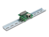 Delock RJ45 Buchse zu Terminalblock mit Drucktaster für Hutschiene