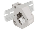 Delock Hutschienenadapter mit Keystone IEC Buchse zu Terminalblock