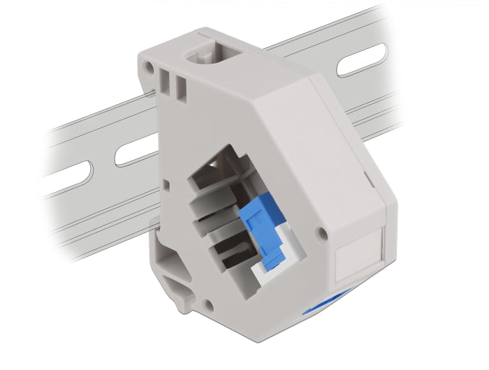 Delock Hutschienenadapter mit Keystone SC Simplex Buchse zu SC Simplex Buchse blau
