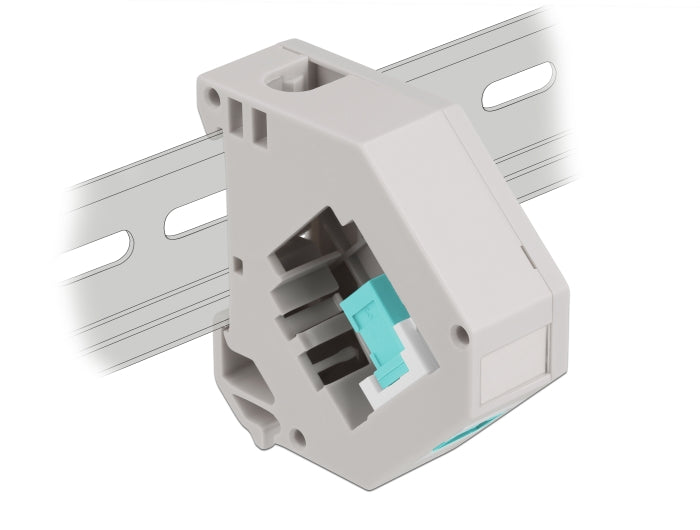 Delock Hutschienenadapter mit Keystone SC Simplex Buchse zu SC Simplex Buchse aqua