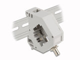 Delock Hutschienenadapter mit Keystone ST Simplex Buchse zu ST Simplex Buchse